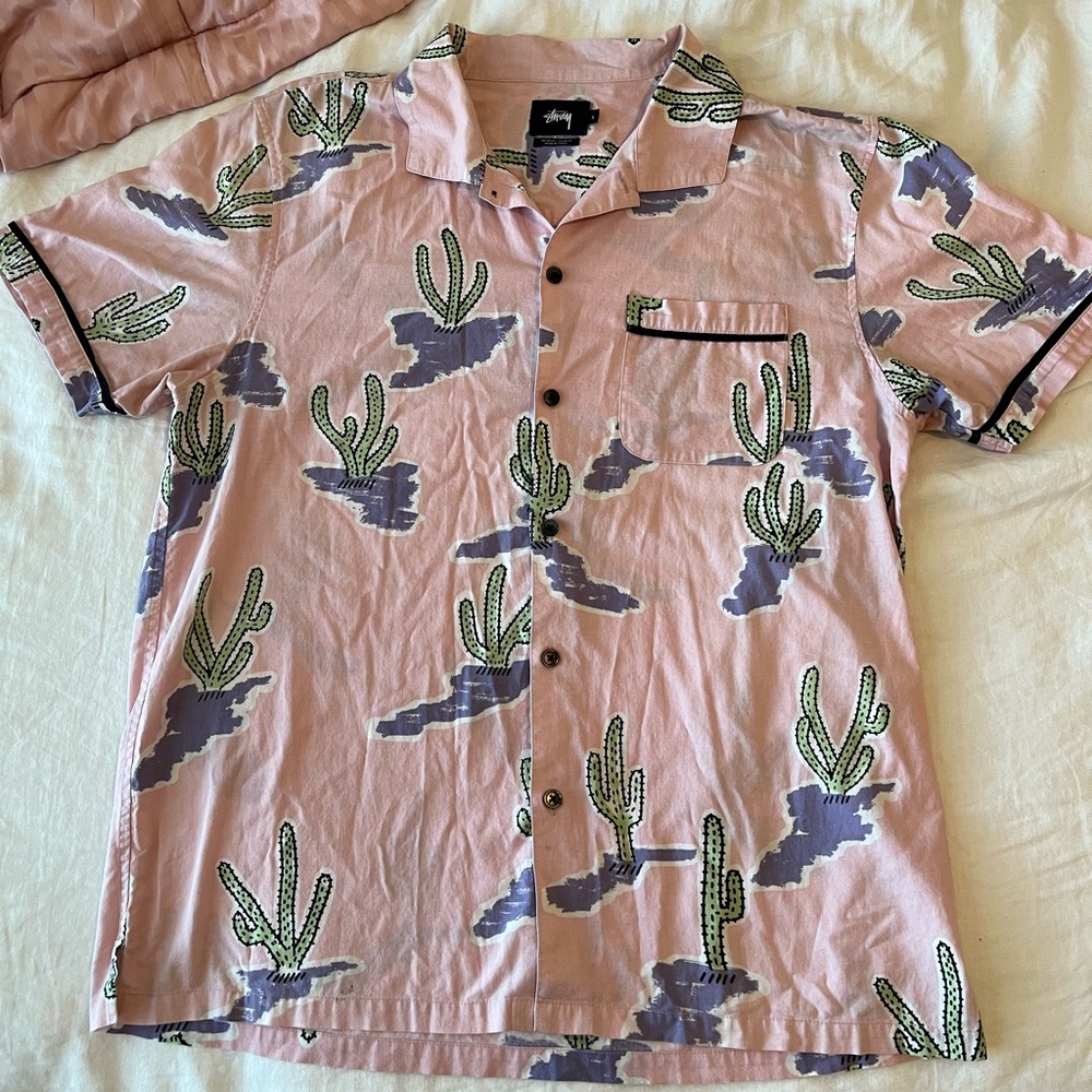 Camp collar Cactus Stüssy shirt size L
